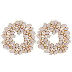 White Crystal & Cubic Zirconia Botany Stud Earrings