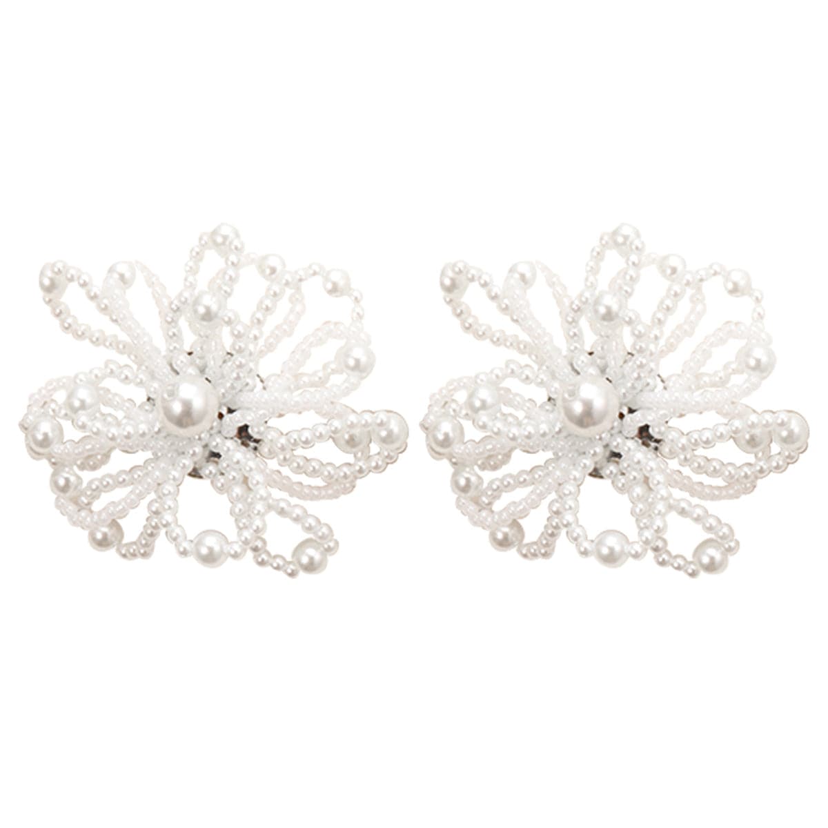 Pearl & 18K Gold-Plated Flower Stud Earrings
