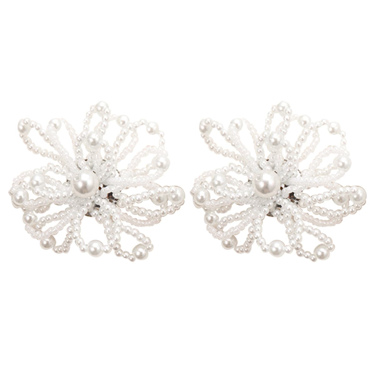 Pearl & 18K Gold-Plated Flower Stud Earrings