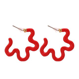 Red Enamel & 18k Gold-Plated Open Flower Stud Earrings