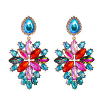 Blue & Red Marquise-Cut Drop Earrings