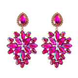 Rose & Goldtone Marquise Chandelier Drop Earrings