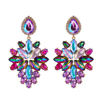 Pink & Blue Crystal & Cubic Zirconia Marquise-Cut Drop Earrings