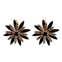 Cubic Zirconia & Crystal 18K Gold-Plated Floral Stud Earrings