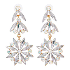 Crystal & Cubic Zirconia 18K Gold-Plated Botany Drop Earrings