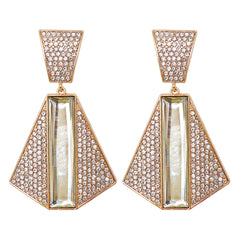 Cubic Zirconia & Baguette Crystal Drop Earrings