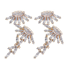 Crystal & Cubic Zirconia 18K Gold-Plated UFO Drop Earrings