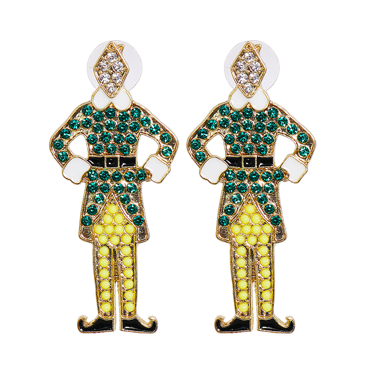 Green Cubic Zirconia & 18K Gold-Plated Elf Drop Earrings