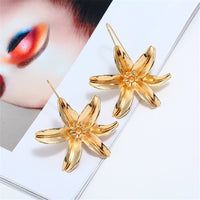 Goldtone Flower Drop Earrings