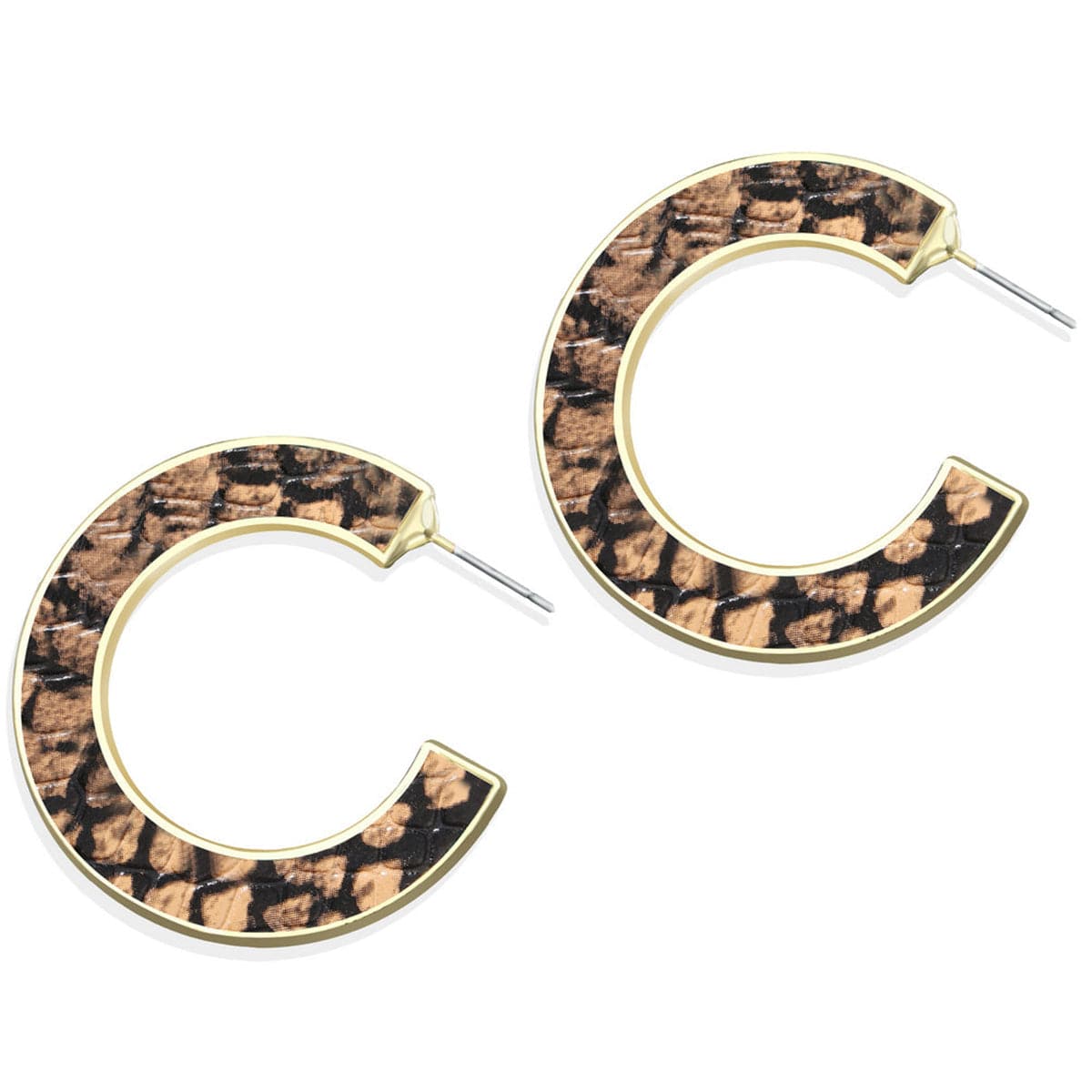 Polystyrene & 18K Gold-Plated Leopard-Print Hoop Earrings