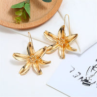 Goldtone Flower Drop Earrings
