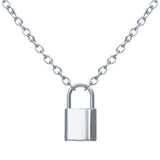 Silvertone Lock Pendant Necklace