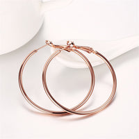 Rose Goldtone Hoop Earrings - streetregion