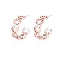 18k Rose Gold-Plated Smiley Hoop Earrings
