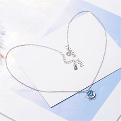 Blue & Cubic Zirconia Pendant Necklace