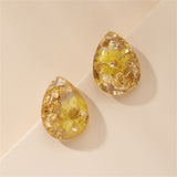 Yellow Mum & Silver-Plated Earrings