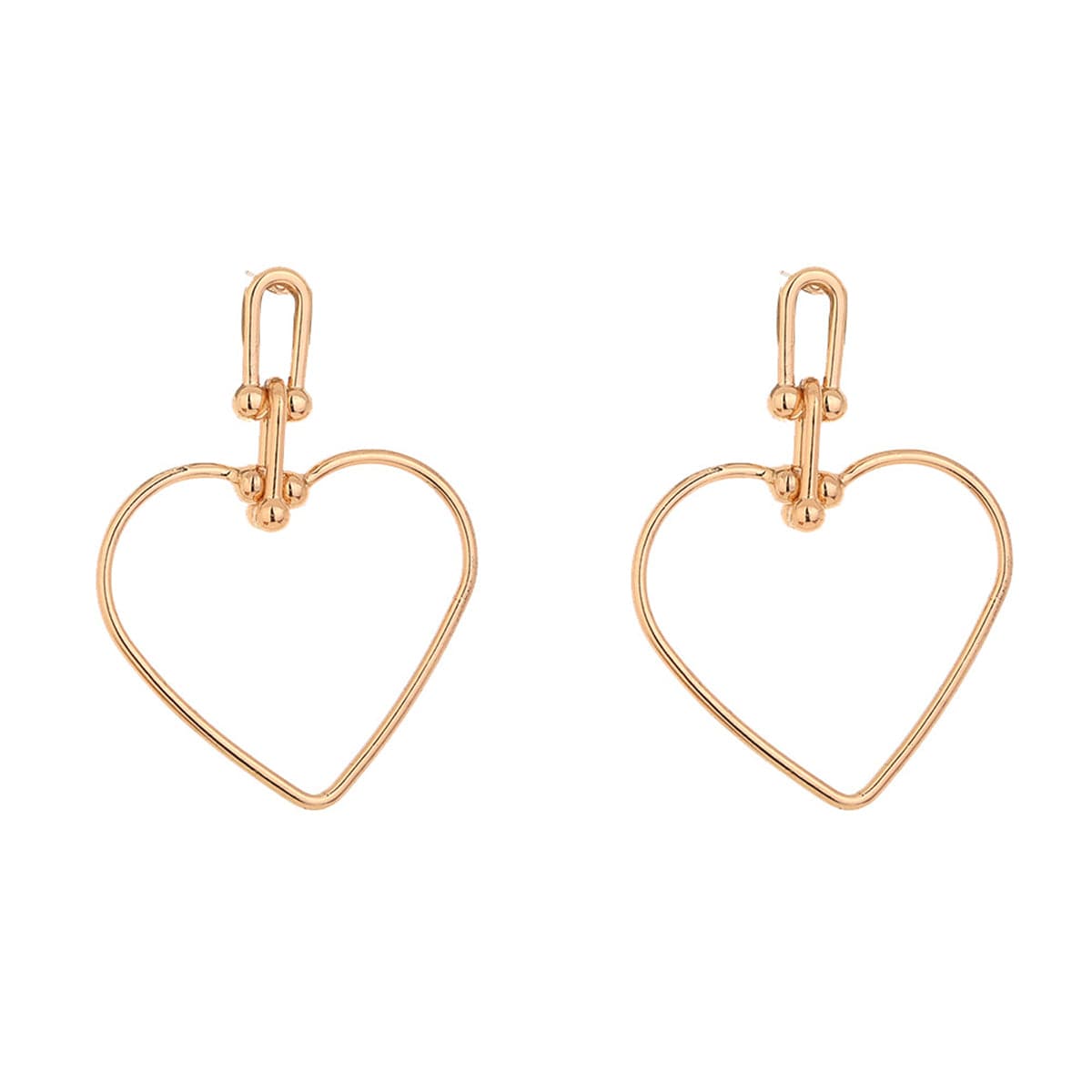18K Gold-Plated Open Heart Drop Earrings