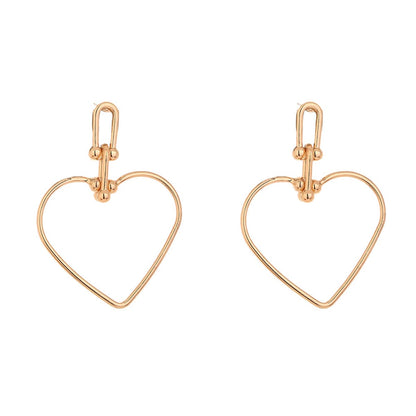 18K Gold-Plated Open Heart Drop Earrings