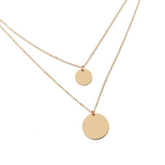 18K Gold-Plated Layered Disk Pendant Necklace
