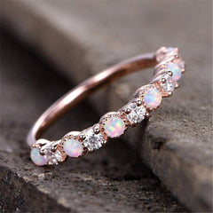 Pink Opal & cubic zirconia Ring - streetregion