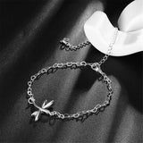 Silver-Plated Dragonfly Anklet