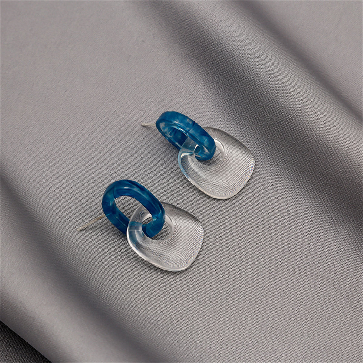 Blue and Clear Catch Drop Earrings, drop earrings for women, dainty minimalist design, lifestyle look