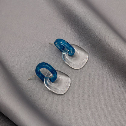 Blue and Clear Catch Drop Earrings, drop earrings for women, dainty minimalist design, lifestyle look