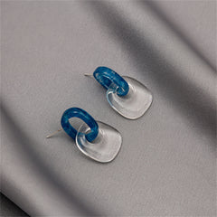 Blue & Clear Catch Drop Earrings