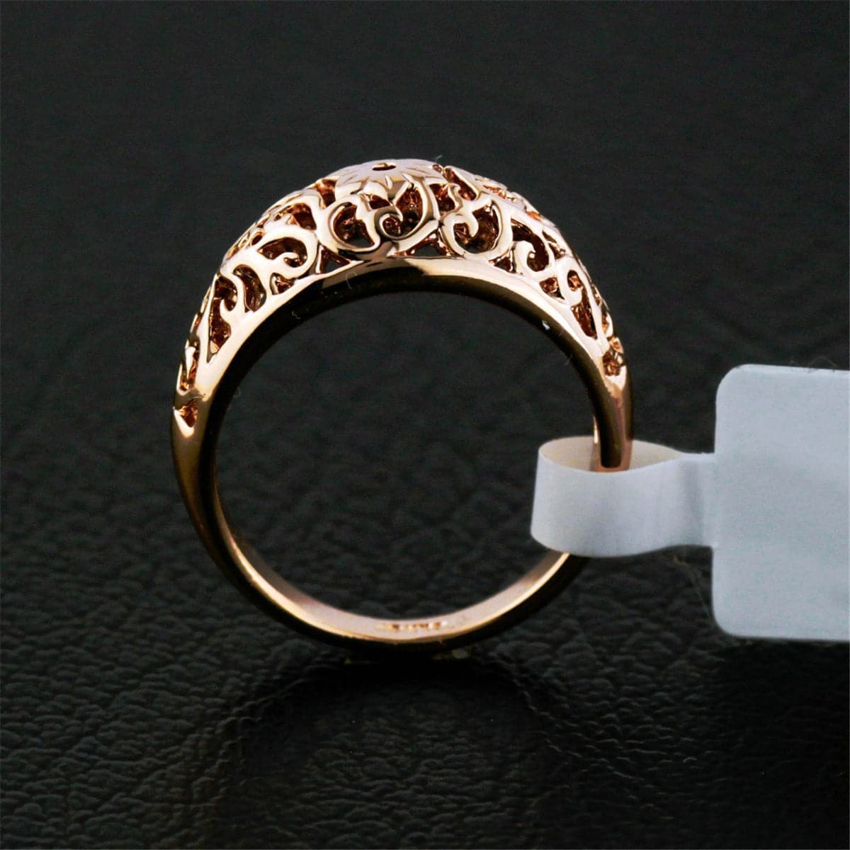 18k Rose Gold-Plated Filigree Ring - streetregion