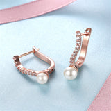 Pearl & 18k Rose Gold-Plated Huggie Earrings