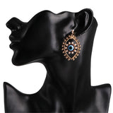 Imitation Pearl & Goldtone Evil Eye Drop Earrings