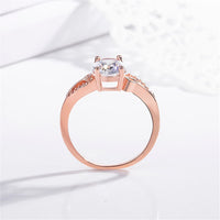 Cubic Zirconia & 18k Rose Gold-Plated Oval Ring