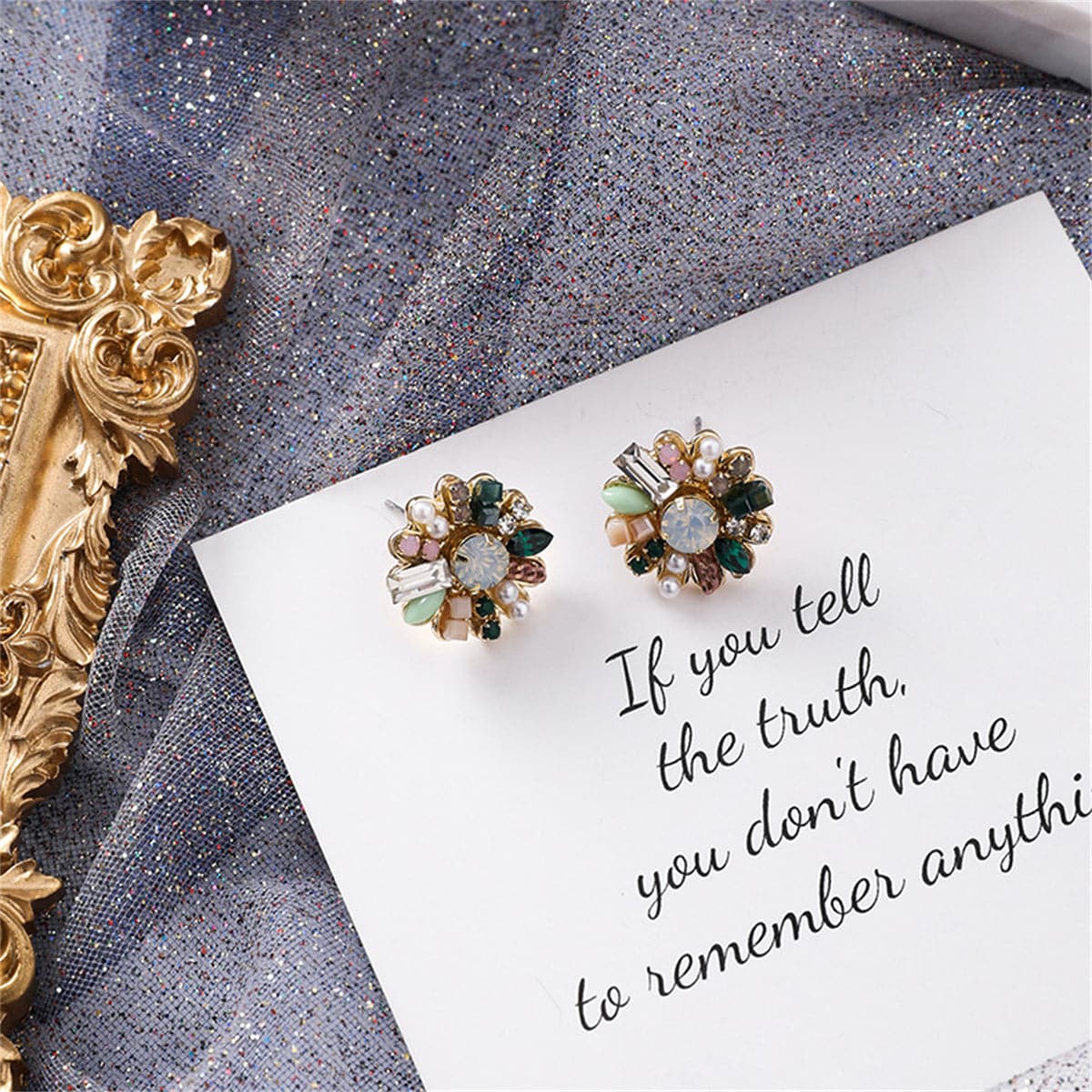 Cubic Zirconia & Pearl 18k Gold-Plated Botany Stud Earrings
