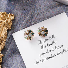 Cubic Zirconia & Pearl 18k Gold-Plated Botany Stud Earrings
