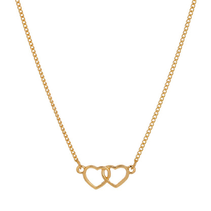 18K Gold-Plated Interlocked Heart Pendant Necklace