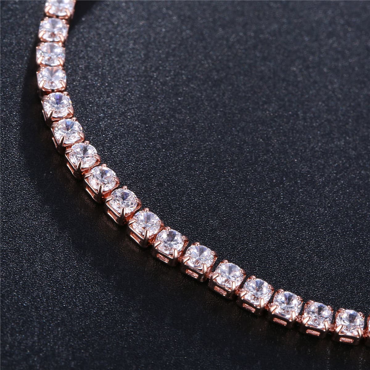 cubic zirconia & 18k Rose Gold-Plated Adjustable Link Bracelet - streetregion