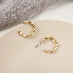 18K Gold-Plated Twisted Hoop Earrings