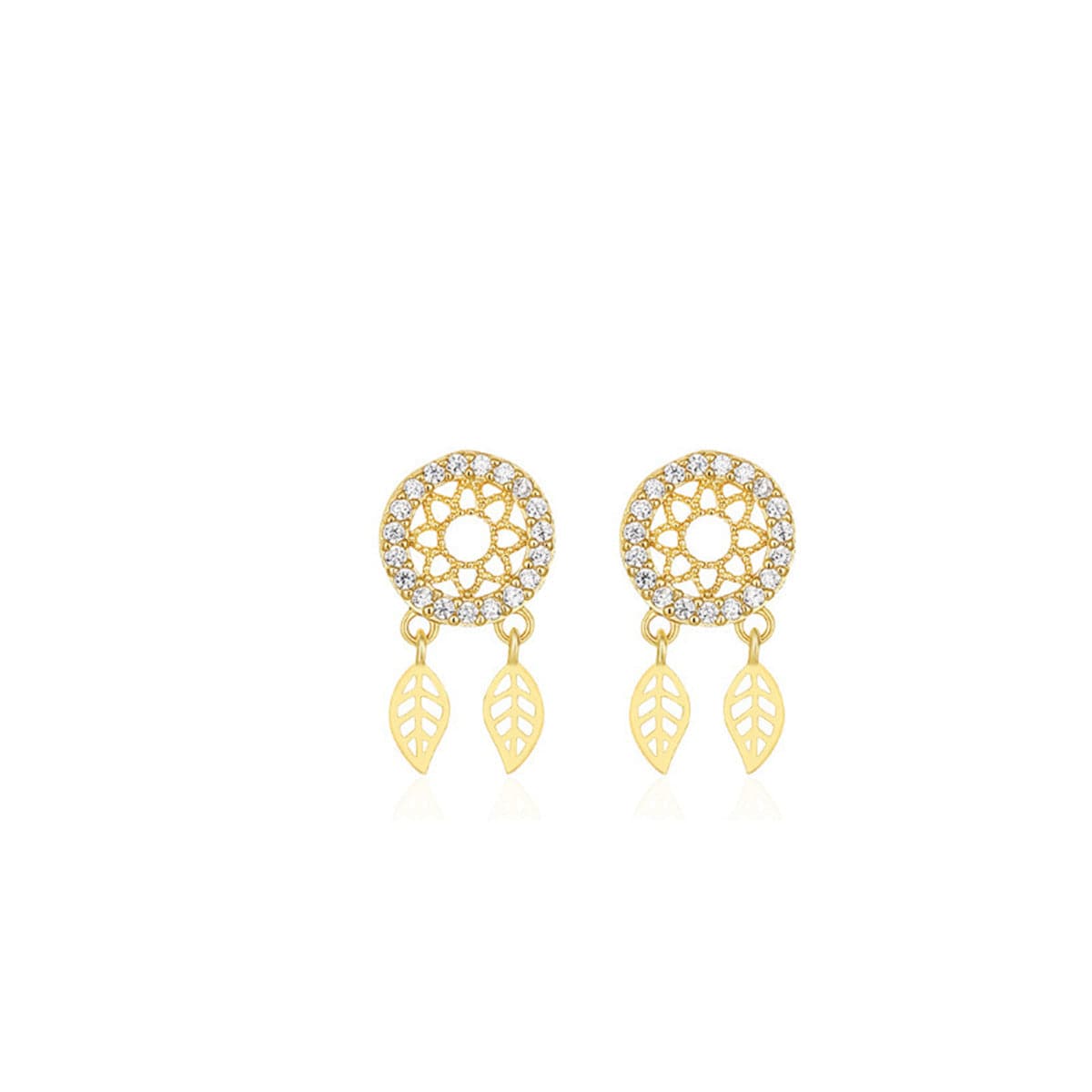 Cubic Zirconia & 18K Gold-Plated Dream Catcher Drop Earrings