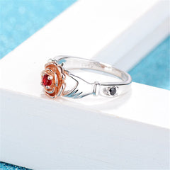 Cubic Zirconia & Two-Tone Claddagh Ring
