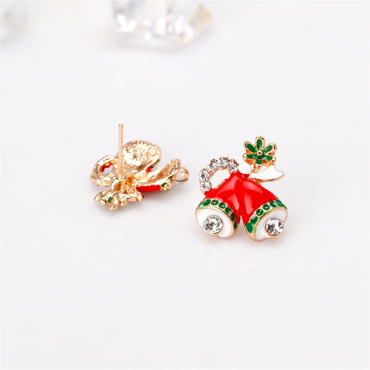 Cubic Zirconia & 18K Gold-Plated Botany Bell Stud Earrings