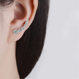 cubic zirconia & Silver-Plated Linking Star Ear Climbers - streetregion