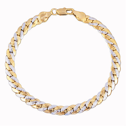 Two-Tone Figaro Bracelet, bracelet for women, everyday style, lifestyle look