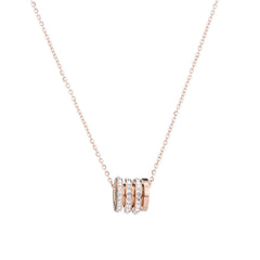cubic zirconia & 18k Rose Gold-Plated Linked Circle Pendant Necklace - streetregion
