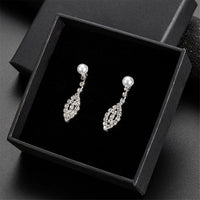Imitation Pearl & Cubic Zirconia Eyes Statement Necklace Set