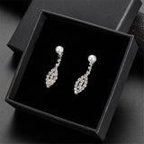 Imitation Pearl & Cubic Zirconia Eyes Statement Necklace Set