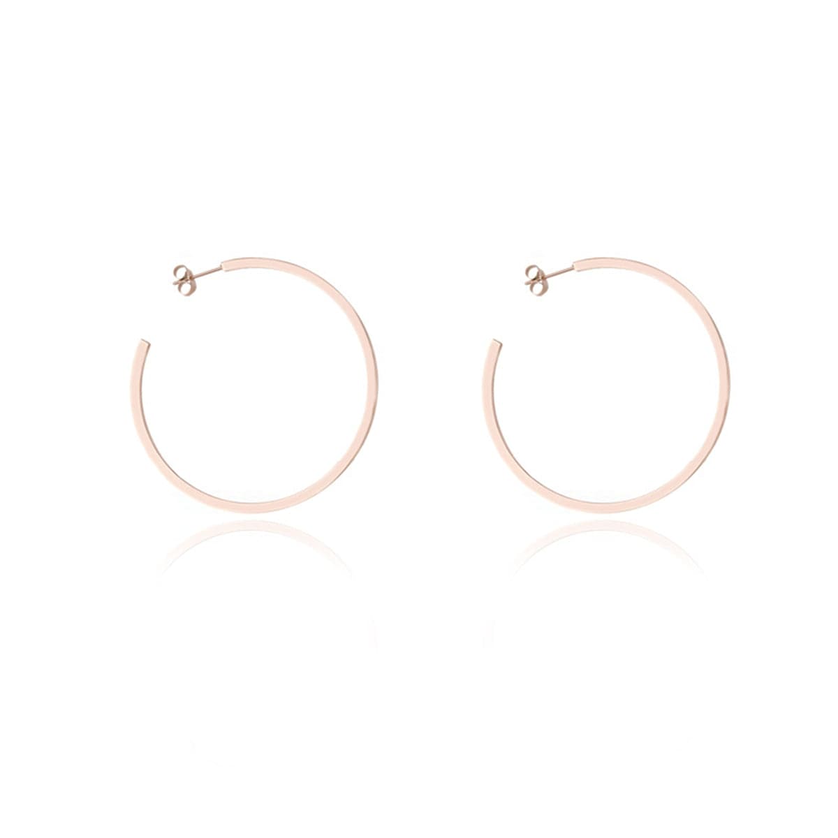 18k Rose Gold-Plated Hoop Earrings - streetregion