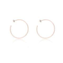 18k Rose Gold-Plated Hoop Earrings - streetregion