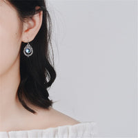 Opal & Silver-Plated Bezel Milgrain Drop Earrings - streetregion