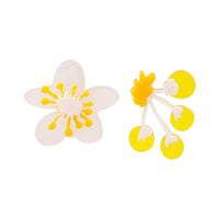 Yellow & White Mismatch Flower Stud