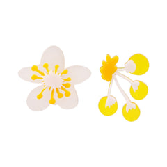 Yellow & White Mismatch Flower Stud